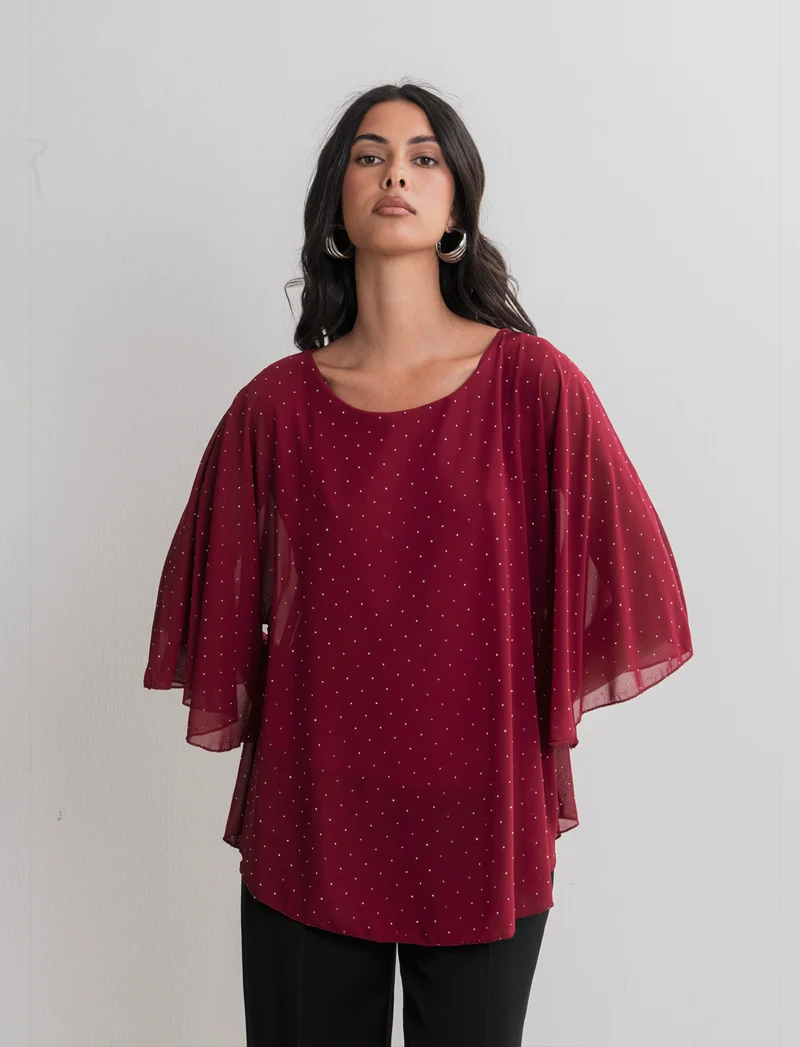 CASACCA OVER CON APPLICAZIONI STRASS - Bordeaux