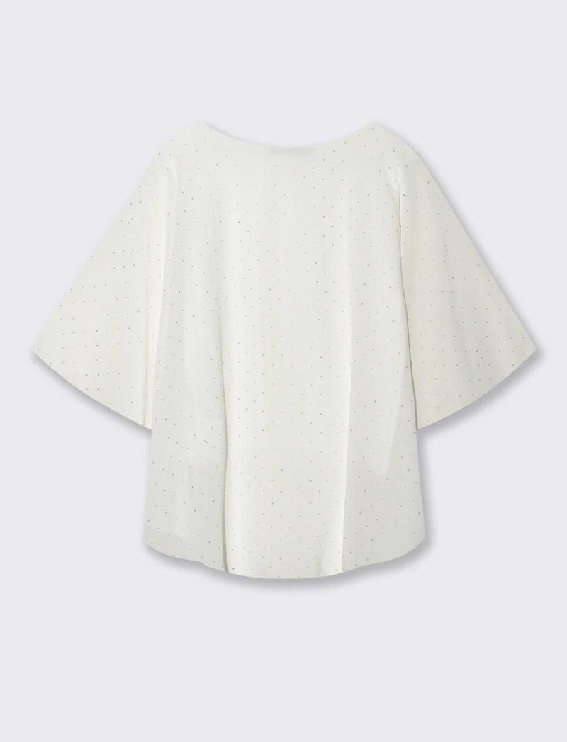 CASACCA OVER CON APPLICAZIONI STRASS - Bianco panna
