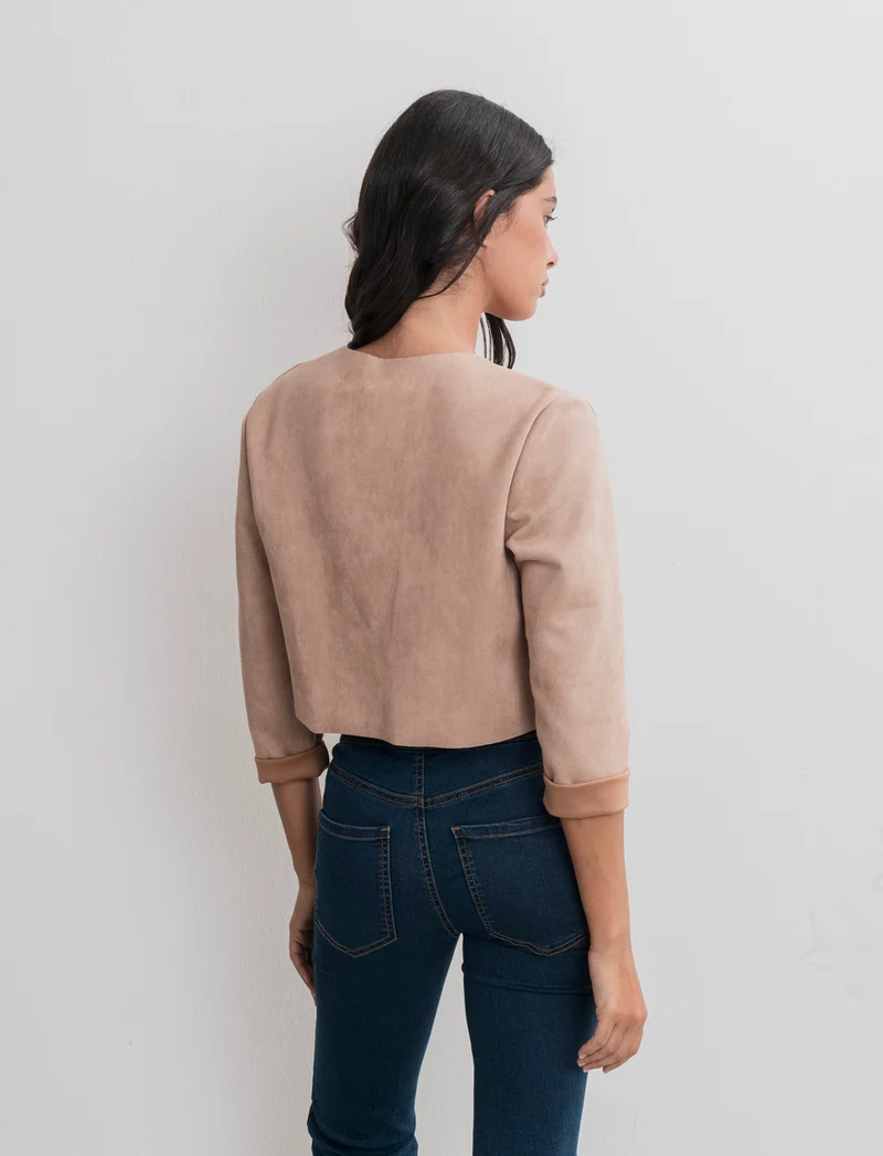 GIACCA SUEDE CORTA - Cammello