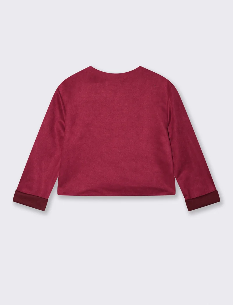 GIACCA SUEDE CORTA - Viola prugna