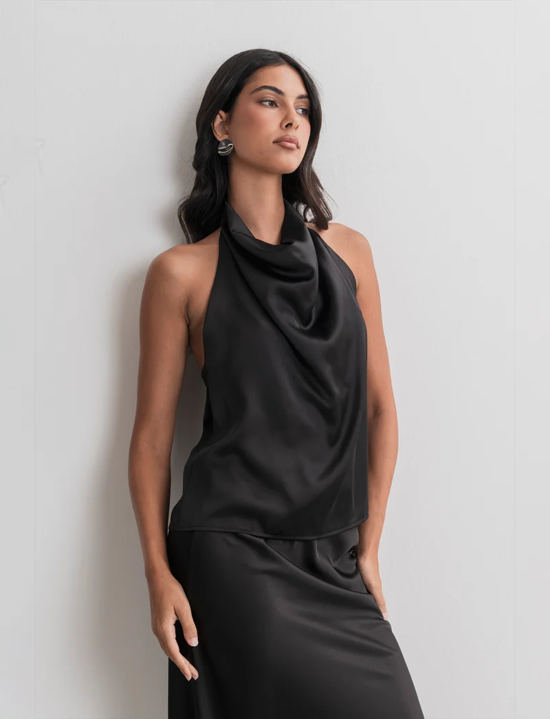 TOP HALTERNECK - Nero