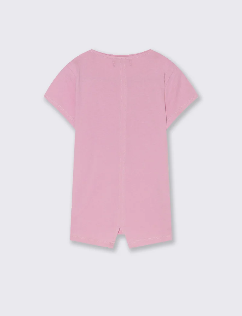 T-shirt mezza manica in cotone da bambina - Rosa