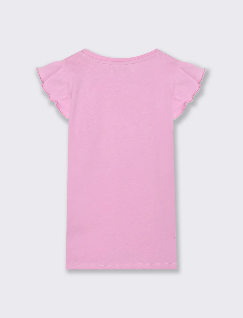 T-shirt mezza manica ad aletta da bambina - Rosa