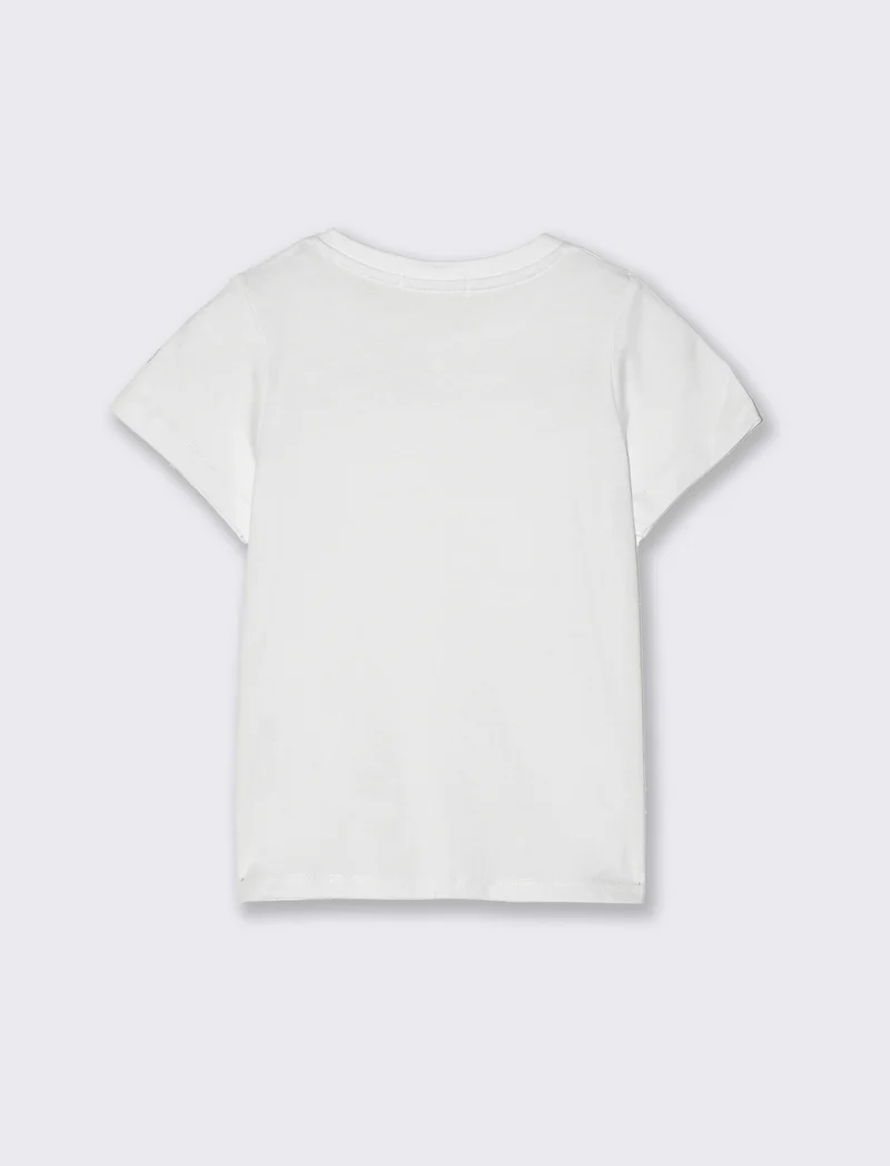T-shirt basica mezza manica da neonato - Bianco