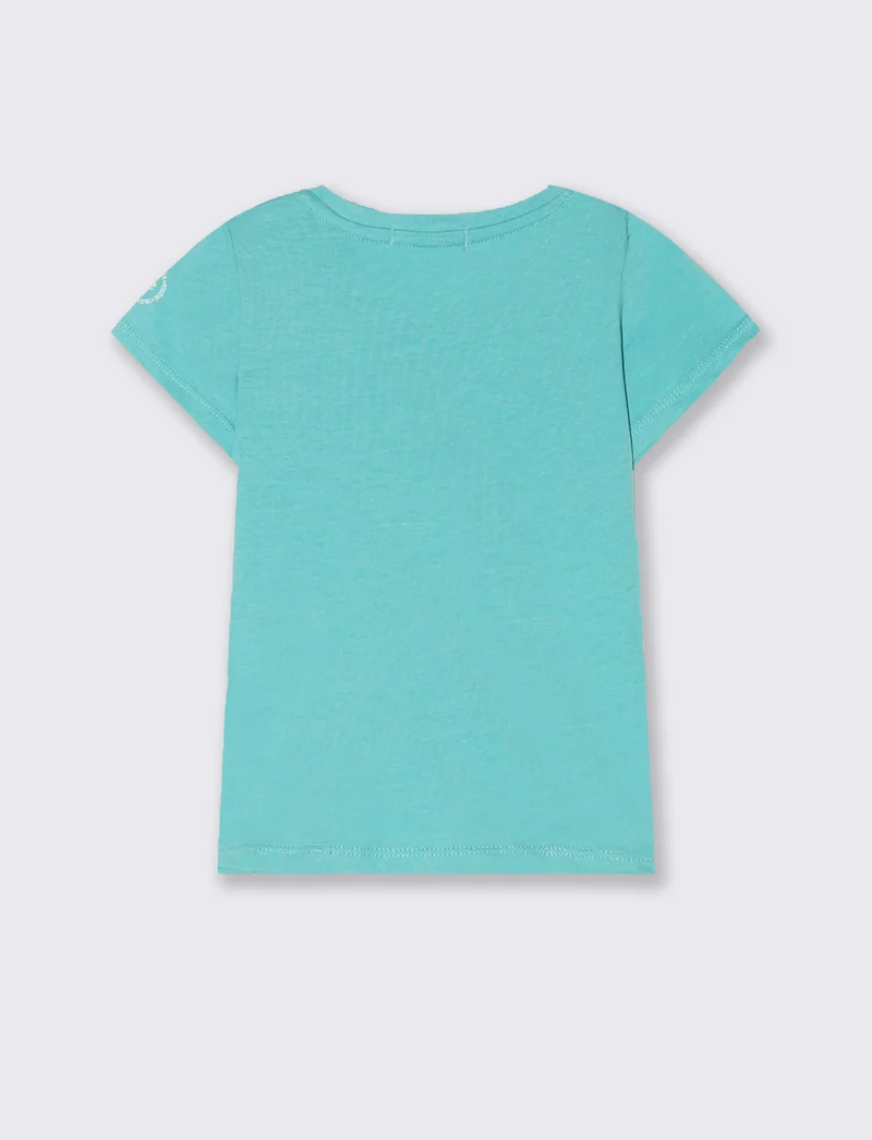 T-shirt basica mezza manica da neonato - Verde acqua