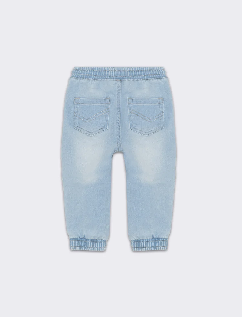 Pantaloni con tasche impunturate da neonato - Denim chiaro