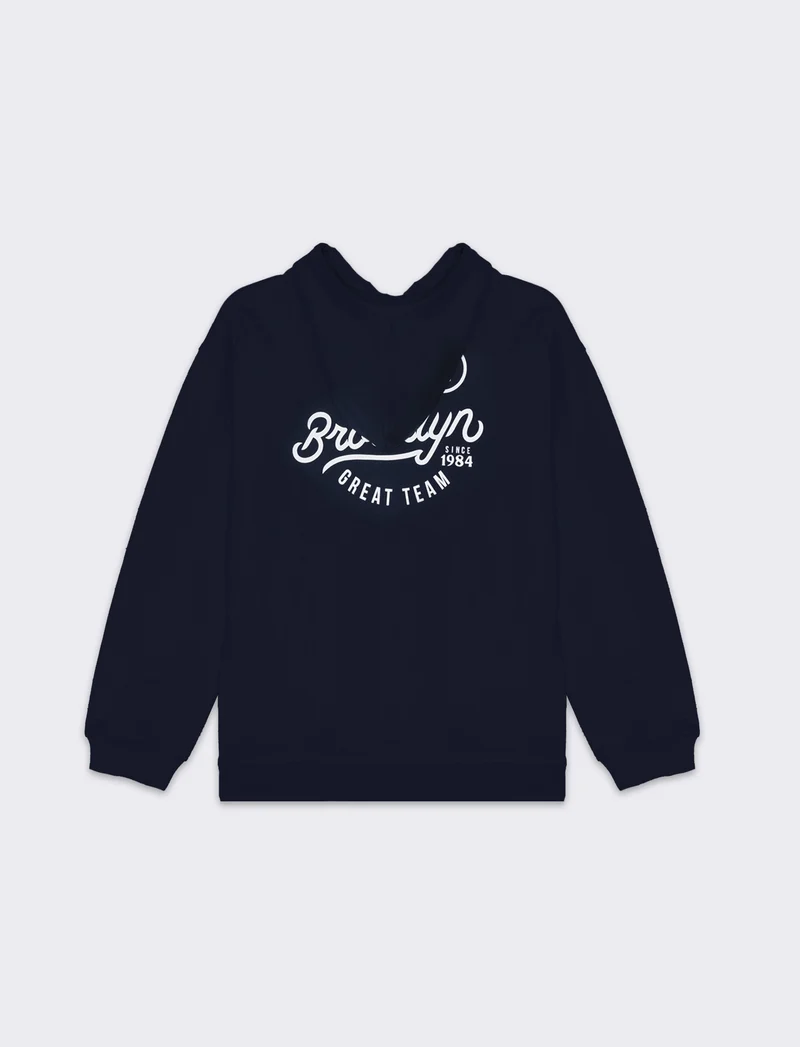 Felpa con cappuccio e stampa da bambino - Blu