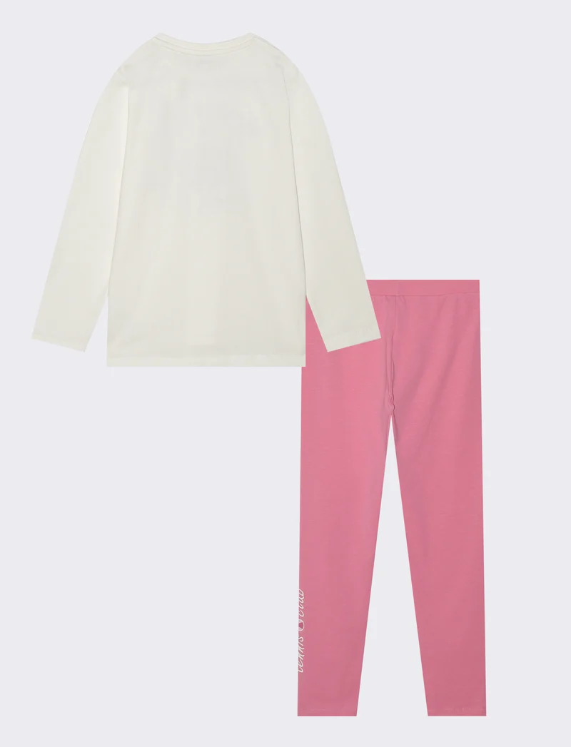 Set 2 pezzi bambina: t-shirt e legging - Rosa big bubble