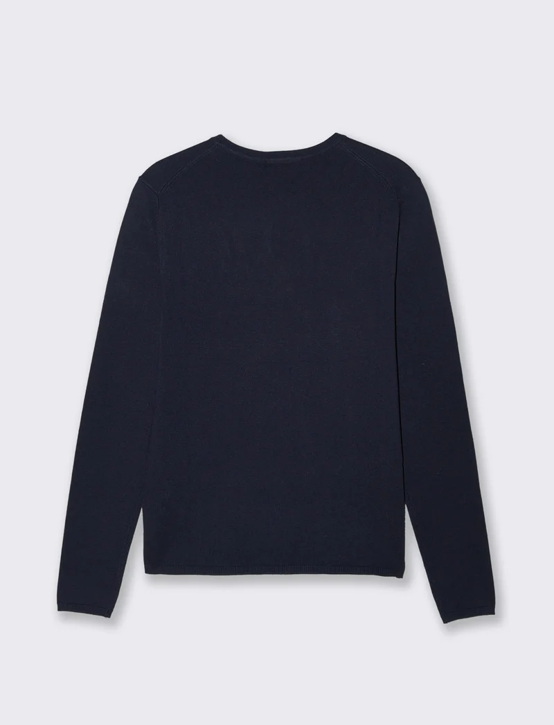 Pullover Scollo Serafino Manica Lunga - Blu