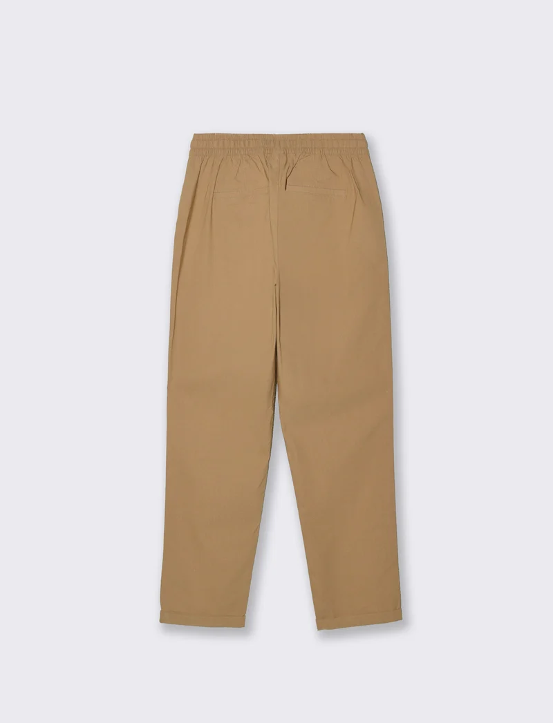 Pantalone con elastico e coulisse - Cammello