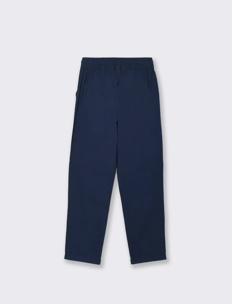 Pantalone con elastico e coulisse - Blu