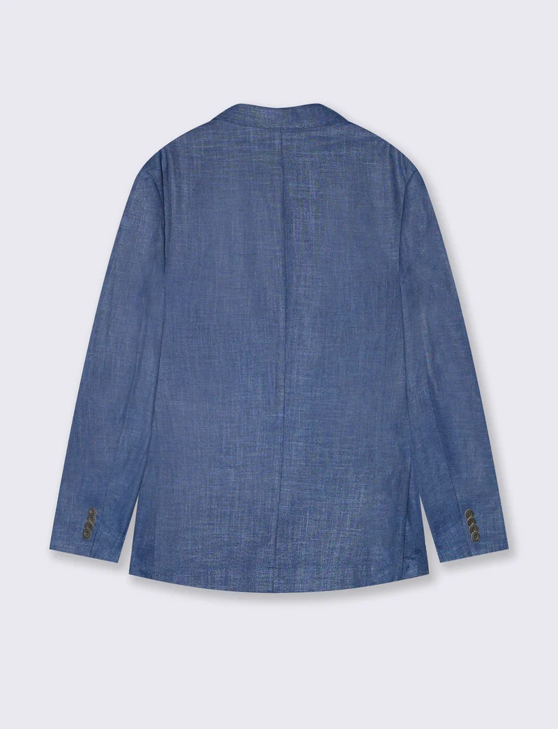 Blazer Doppio Petto Formal Fit Elegante - Bluette