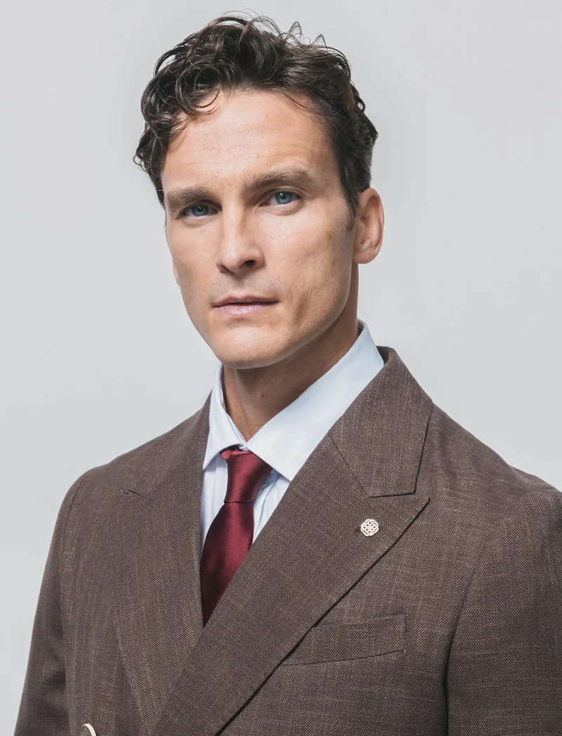Blazer Doppio Petto Formal Fit Elegante - Moro
