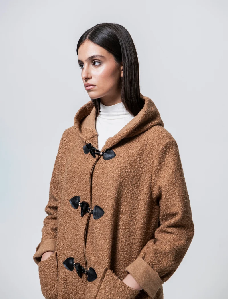 CAPPOTTO CON CAPPUCCIO - Cammello
