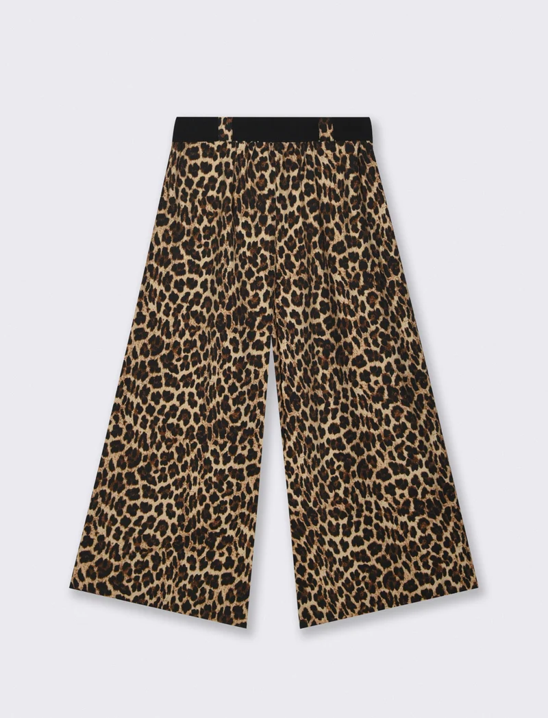 Pantalone stampato con cintura in tessuto - Maculato