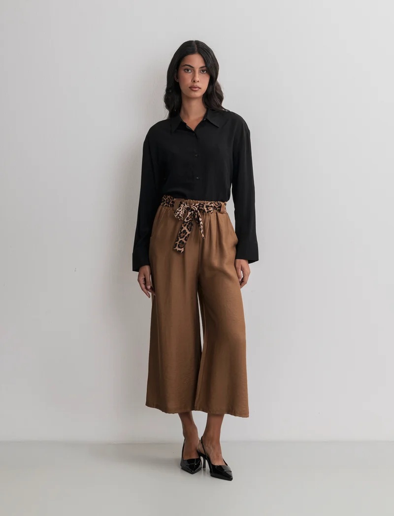 PANTALONE COULOTTE - Marrone tabacco