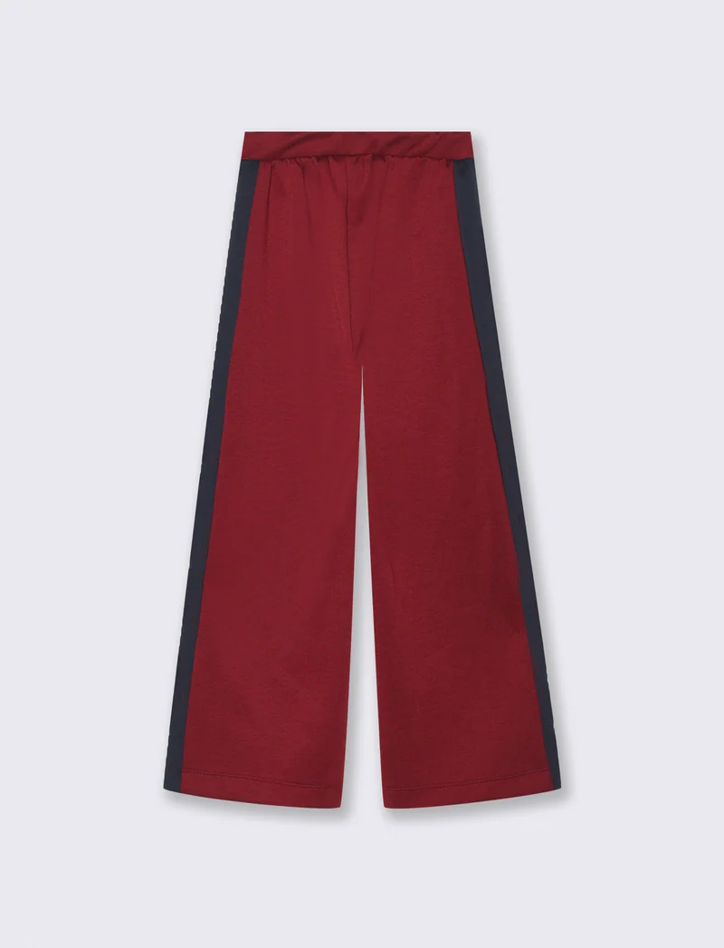 Jogger gamba larga stile college - Bordeaux