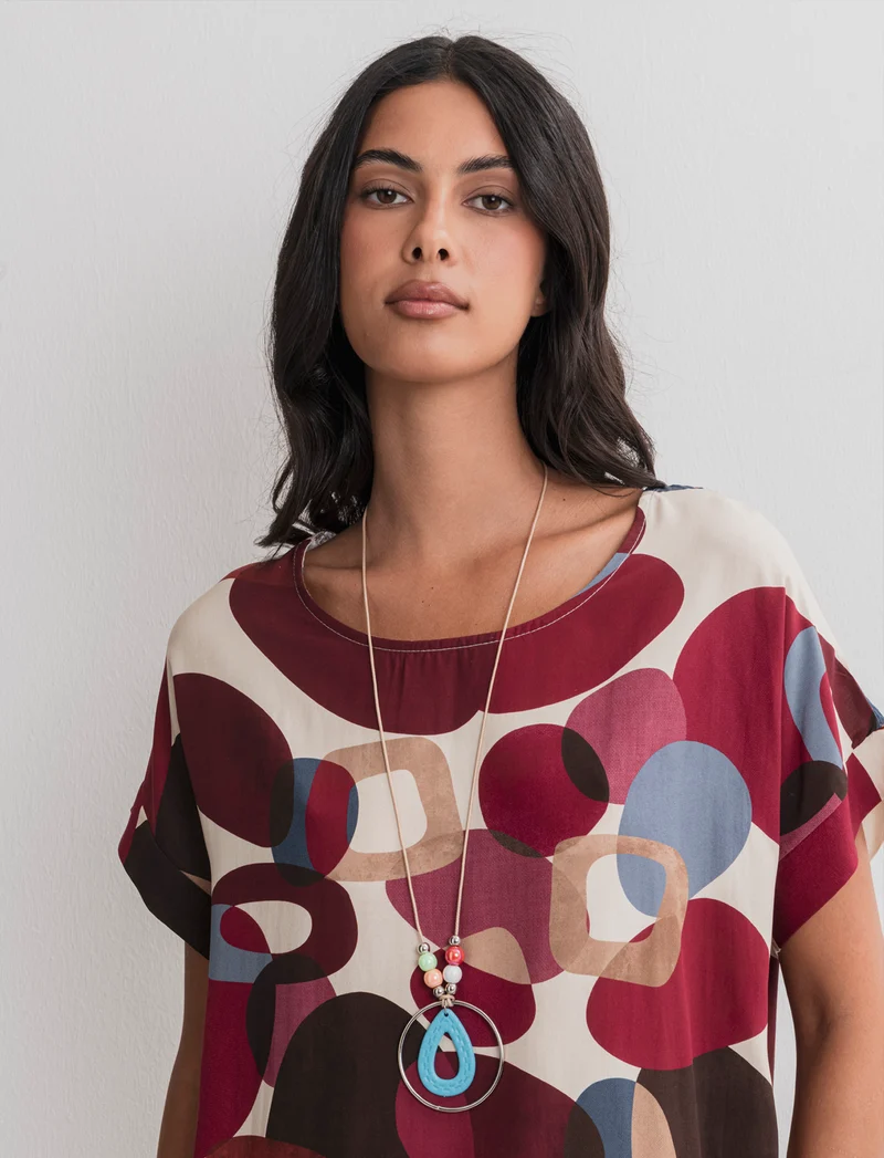 Casacca stampata con collana - Vinaccia