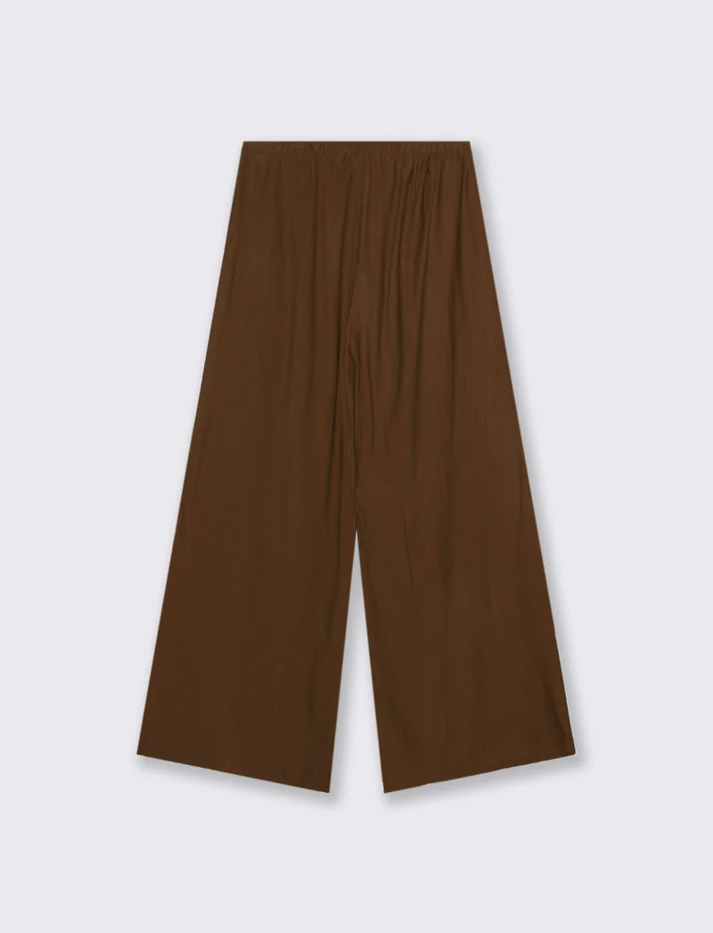 Pantalone largo con coulisse sottile - Moro