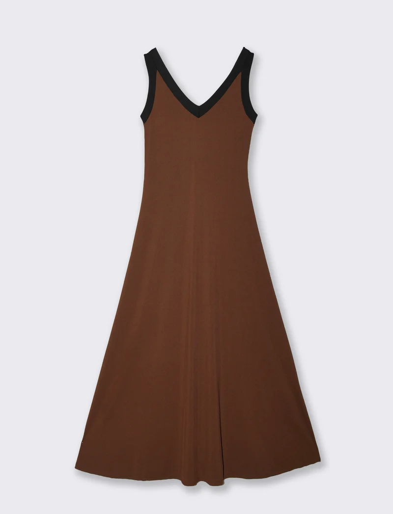 Vestito lungo bicolor - Moro