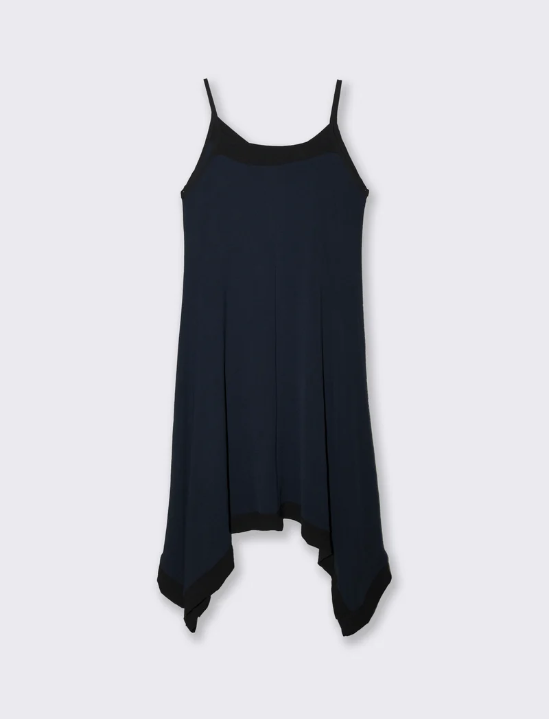Vestito lungo bicolor - Blu