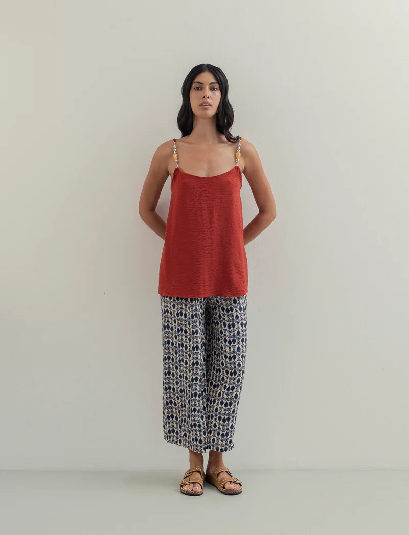 Pantalone largho stampato in viscosa - var 2