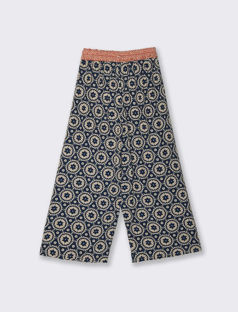 Pantalone largho stampato in viscosa - var 1