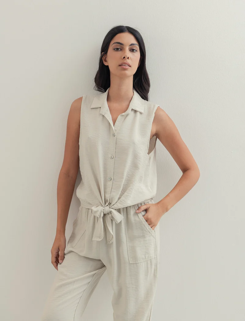 Camicia smanicata - Sabbia
