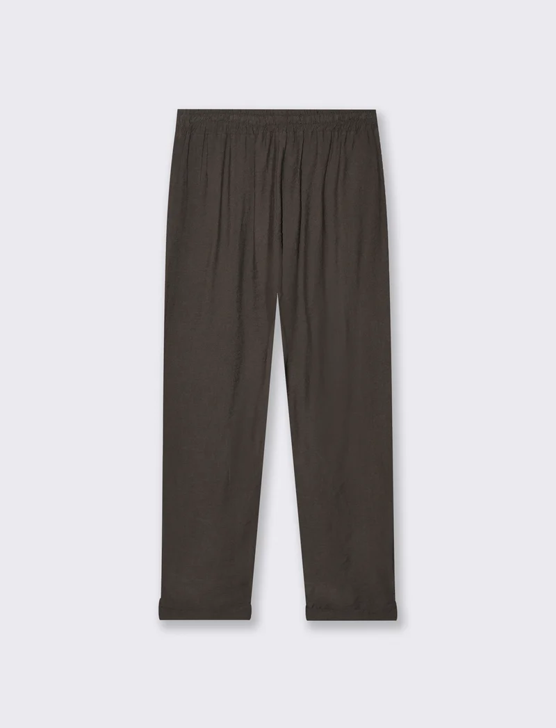Pantalone con tasche a toppe ed elastico in vita - Moro