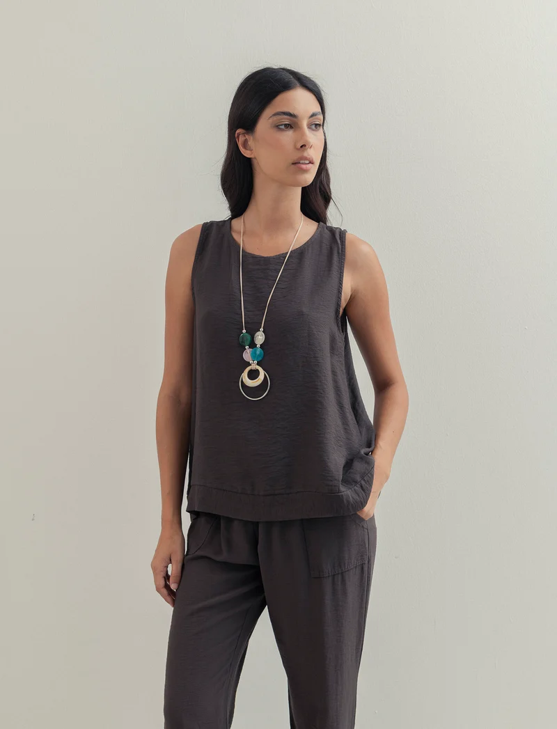 Top con collana - Moro