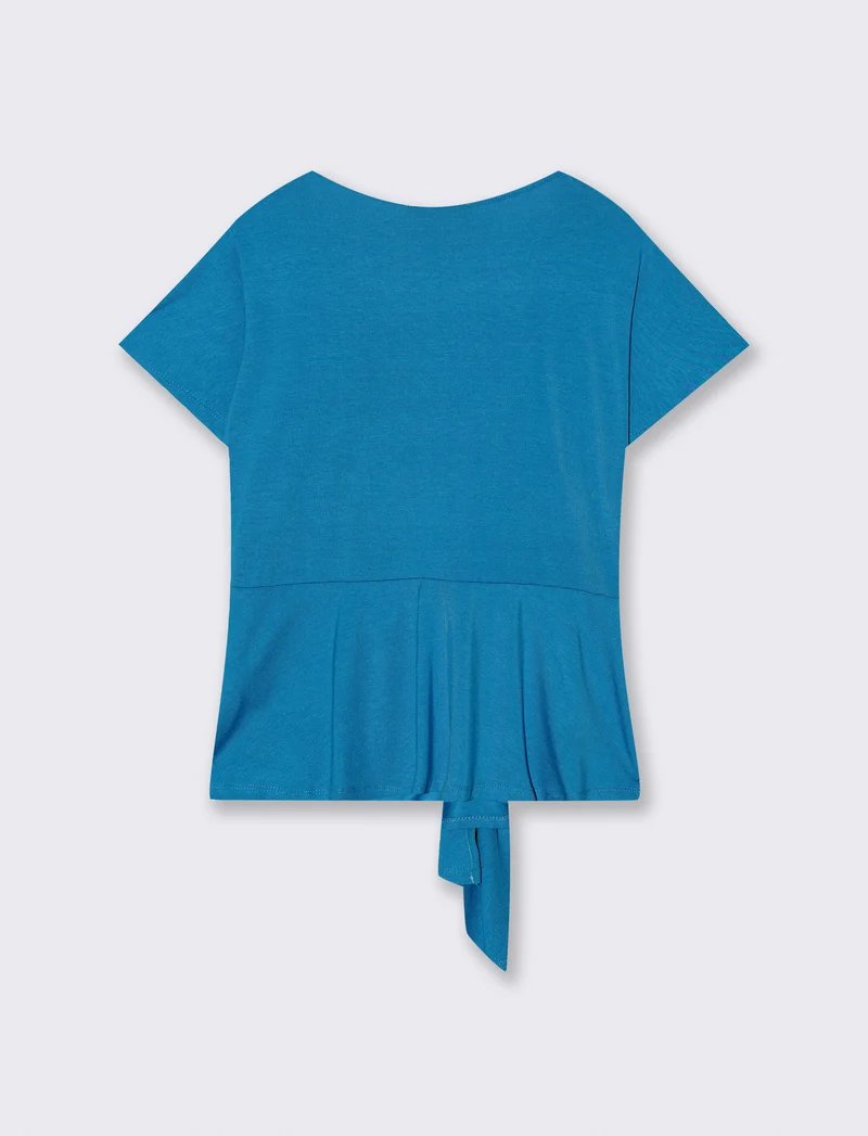 Casacca in popeline di viscosa con collana - Turchese