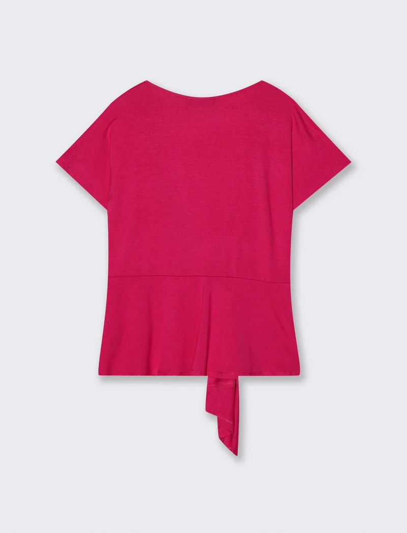 Casacca in popeline di viscosa con collana - Fuxia