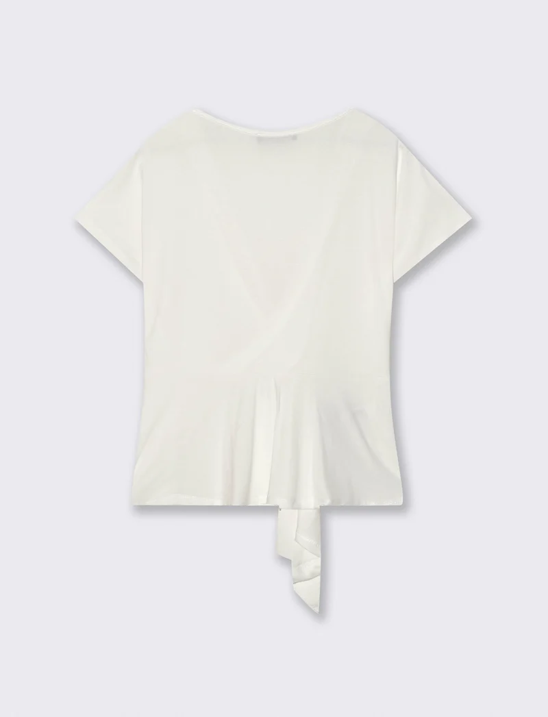Casacca in popeline di viscosa con collana - Bianco latte