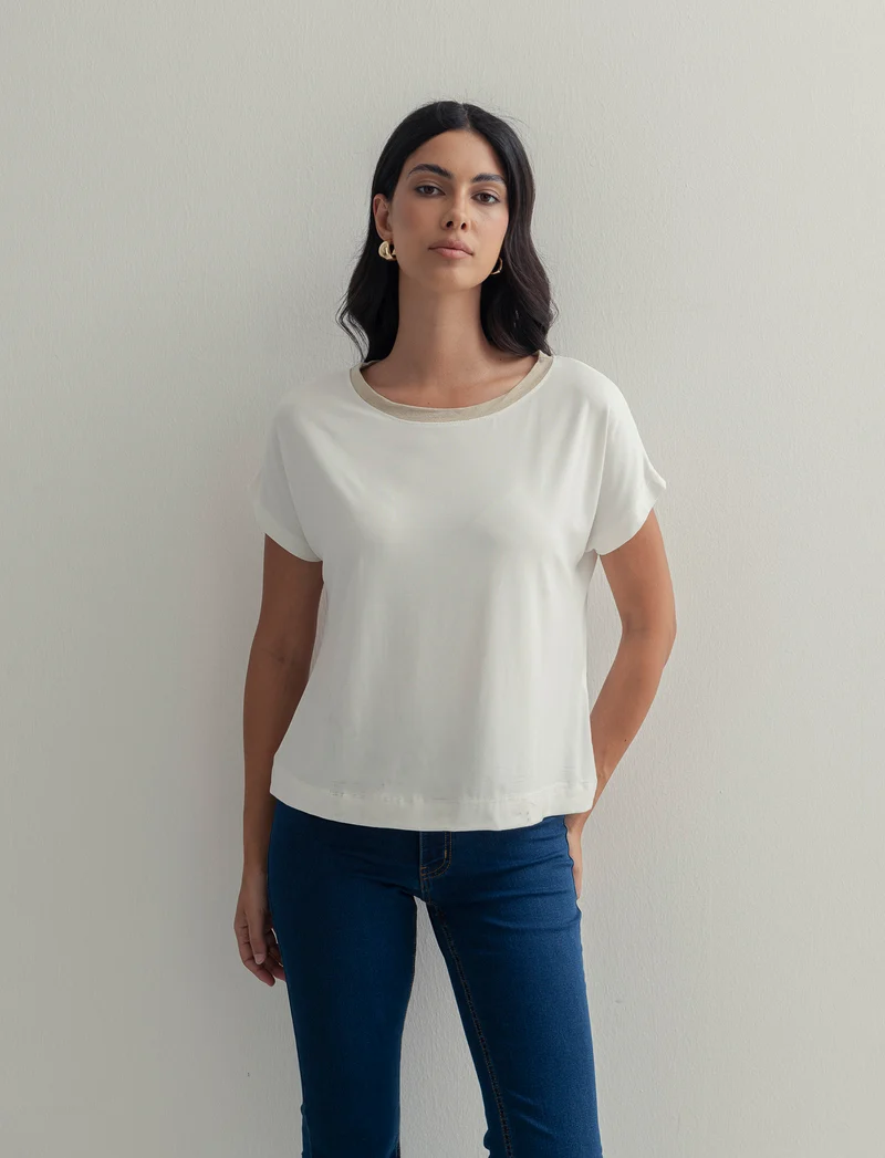 T-SHIRT MANICA CORTA - Bianco latte