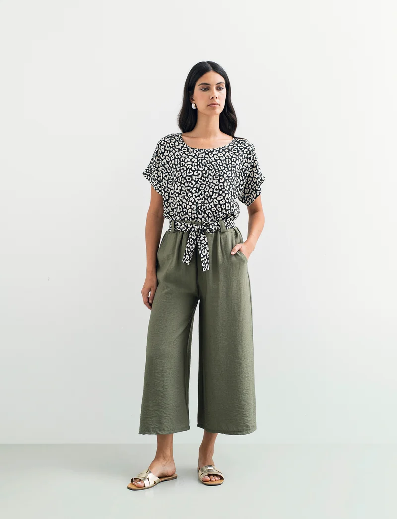 Pantalone largo con cintura stampata - Ve.milit.