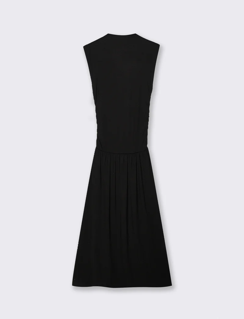 Vestito smanicato in viscosa per donna - Nero