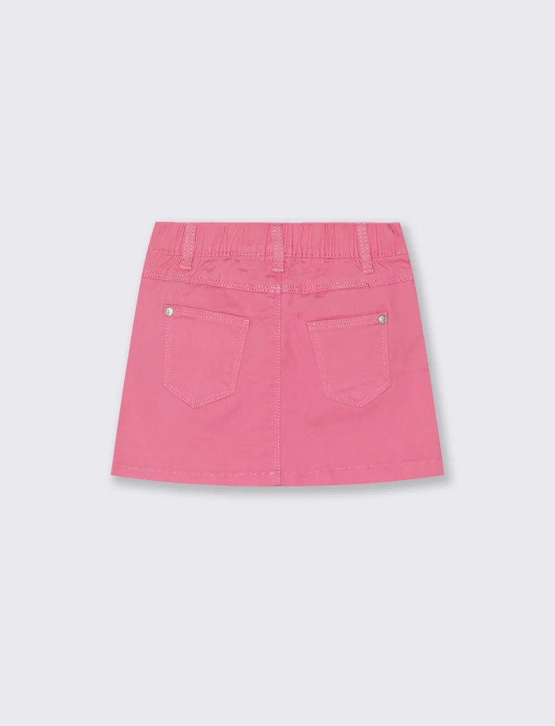 Gonna in twill con tasche per primavera - Rosa big bubble