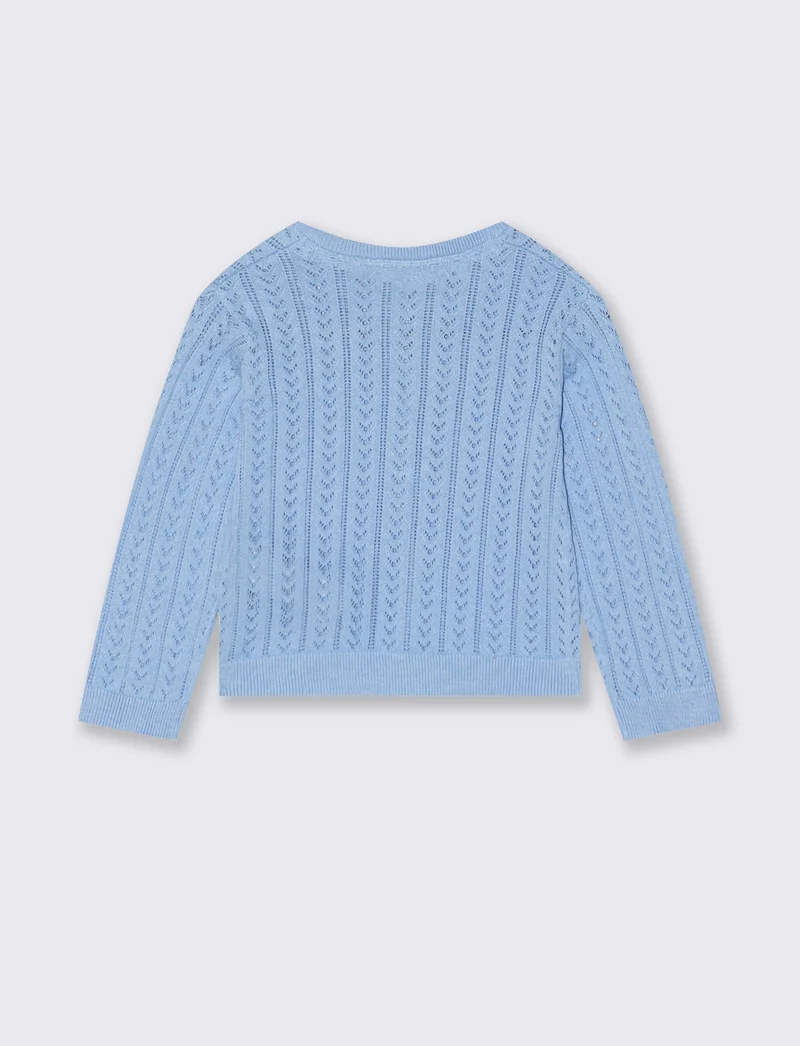Cardigan lavorato per look romantici - Azzurro