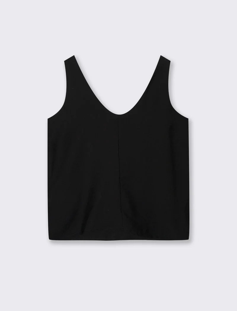 Top con lacci sulla spalla - Nero