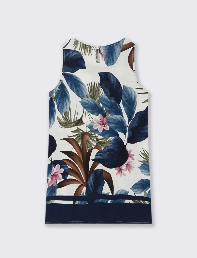 Vestito in viscosa stampato - Blu