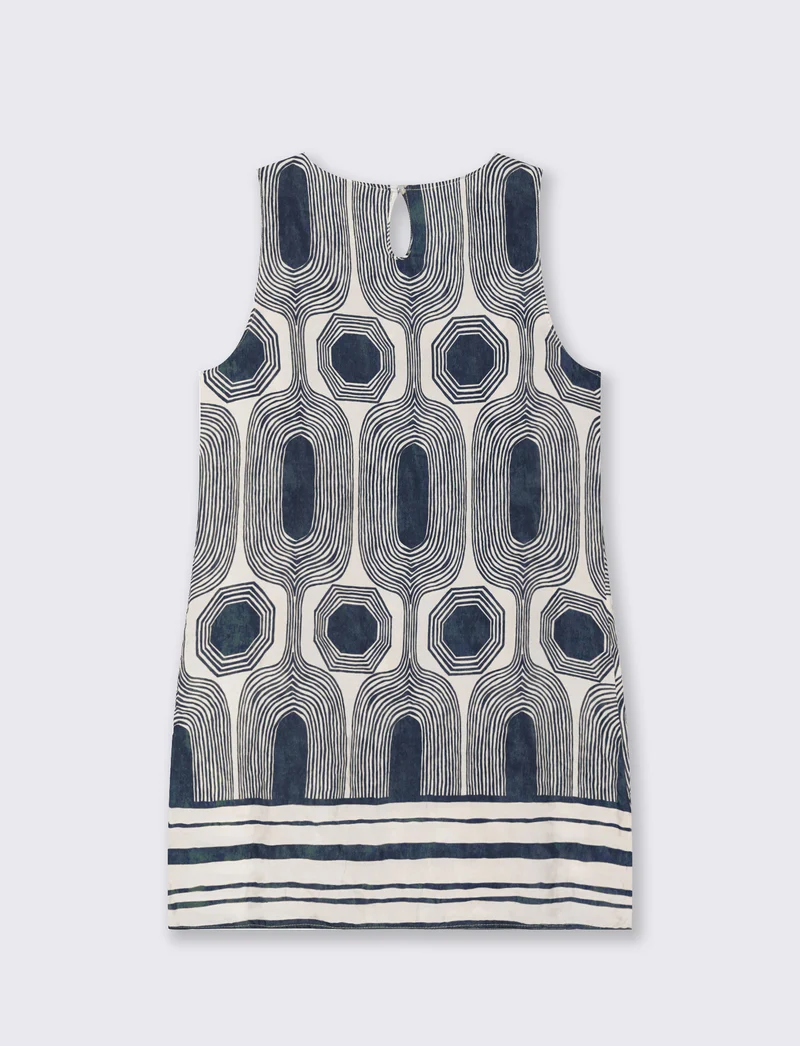 vestito in viscosa stampato - Blu