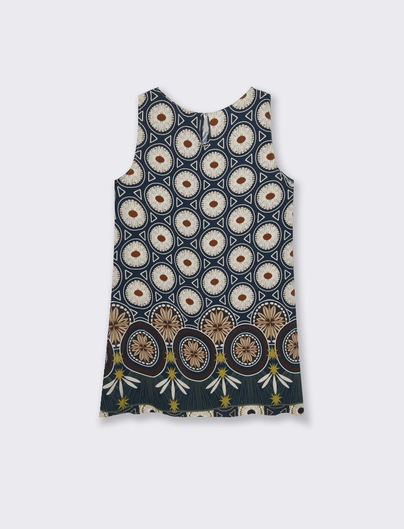 vestito in viscosa stampato - Blu