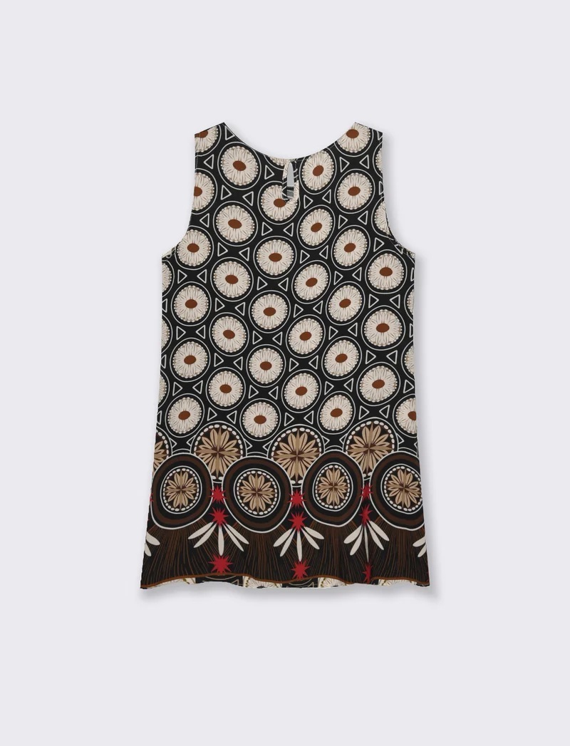vestito in viscosa stampato - Nero