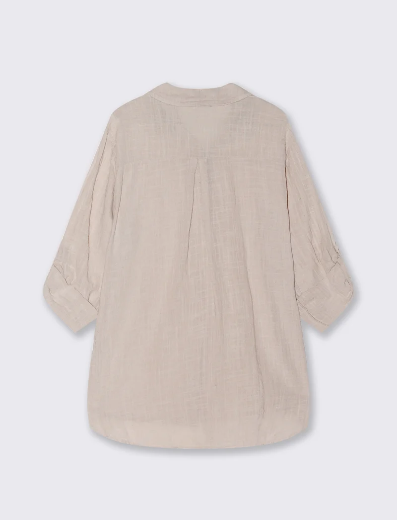 Camicia lunga in cotone per donna - Rosa