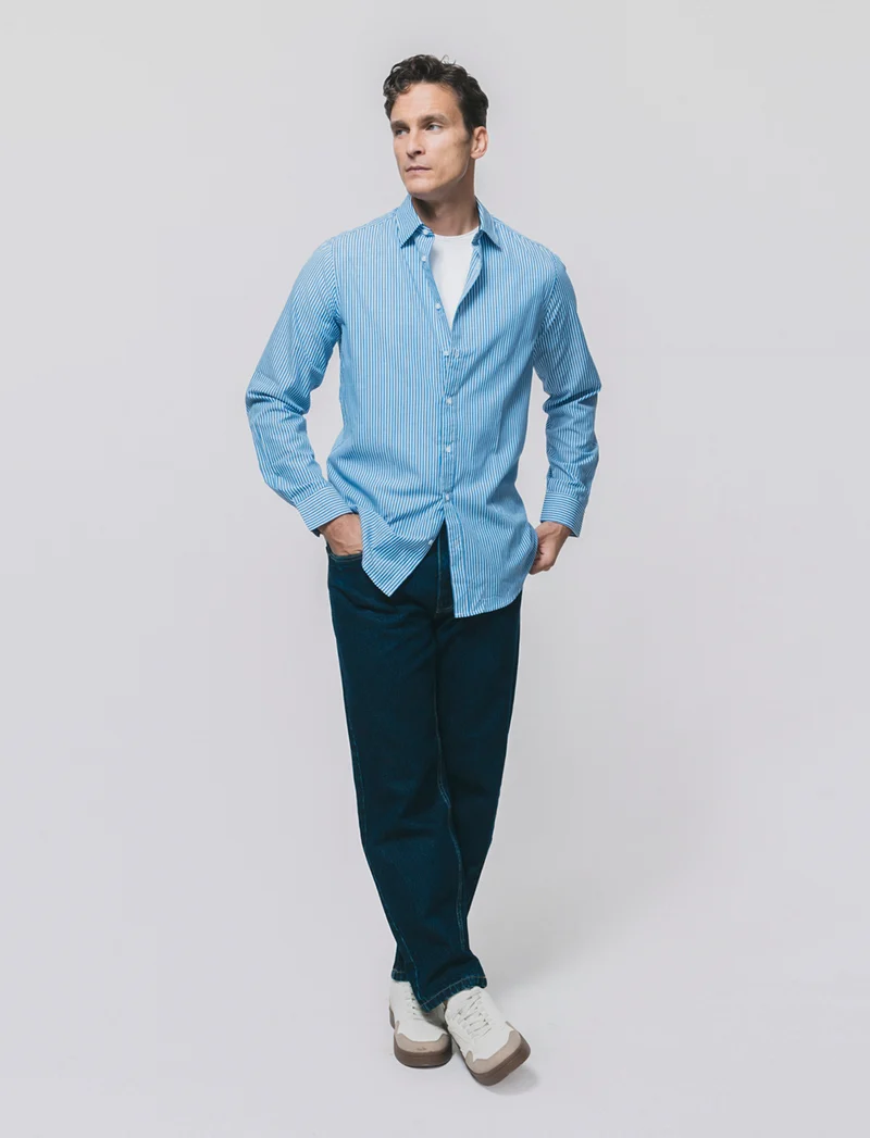 Camicia Regular Fit Easy Iron Unita e Fantasia - Avion