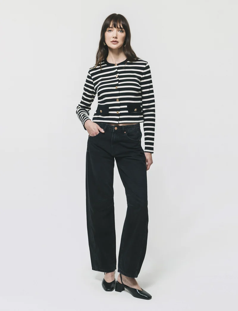 Jeans Ballon Fit con Vita Morbida - Nero