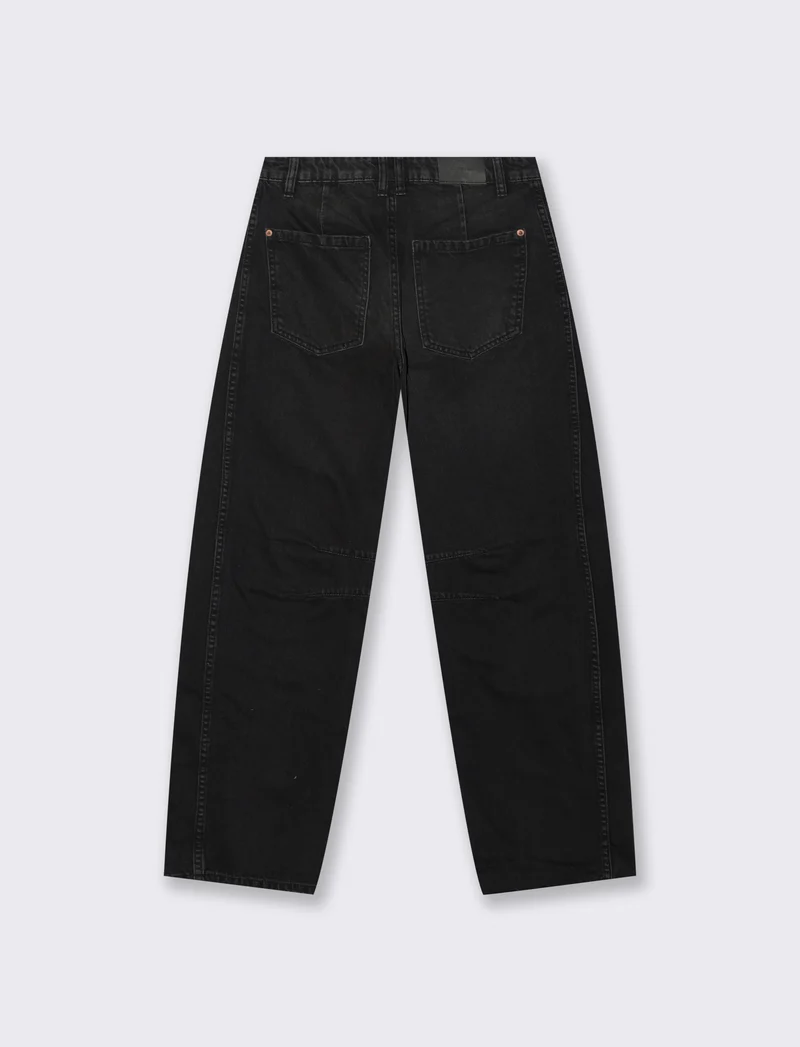 Jeans Ballon Fit con Vita Morbida - Nero