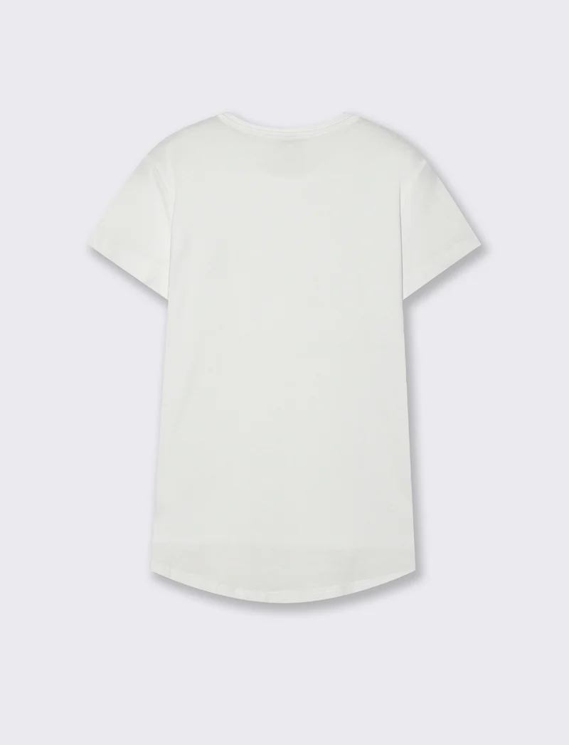 T-Shirt Basica Manica Corta Girocollo - Bianco