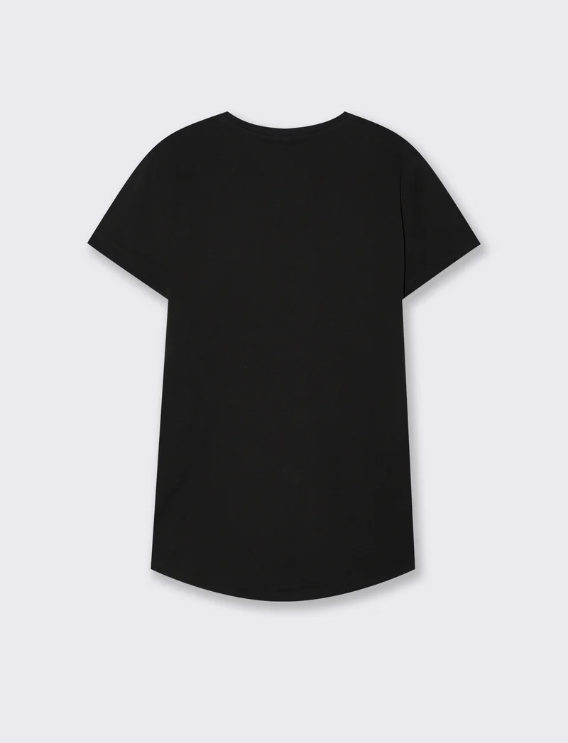 T-Shirt Basica Manica Corta Girocollo - Nero