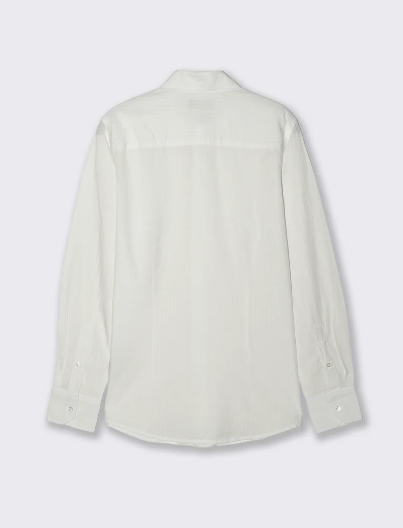 Camicia formale uomo regular fit strutturata - Bianco